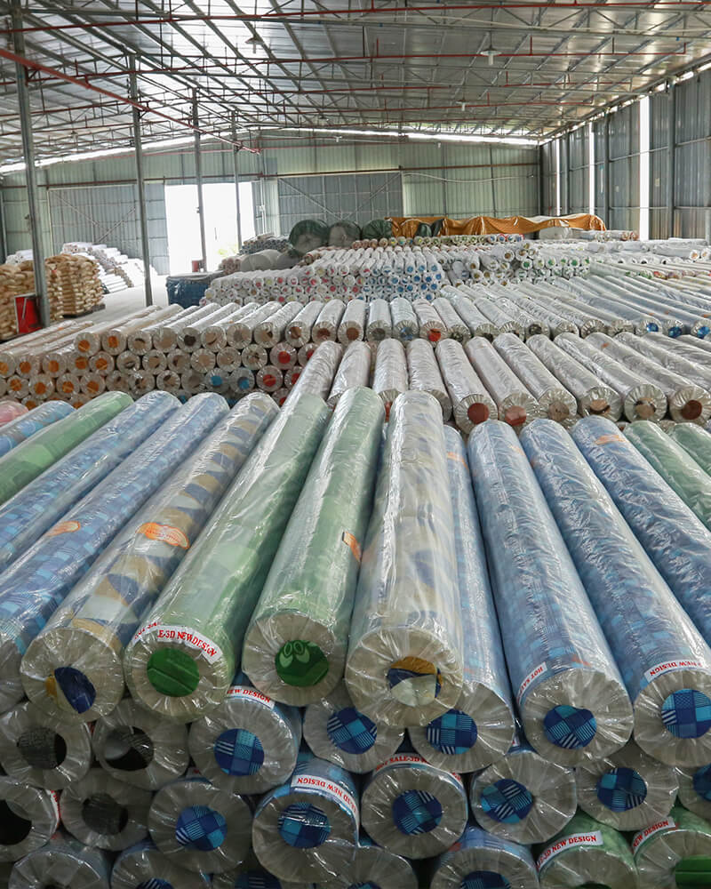 PVC flooring roll warehouse stock with multiple colors