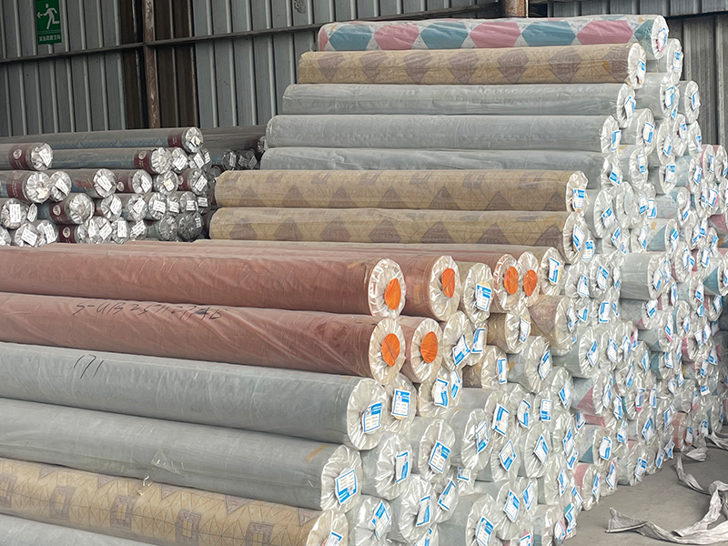 PVC flooring roll manufacturer warehouse stock in China