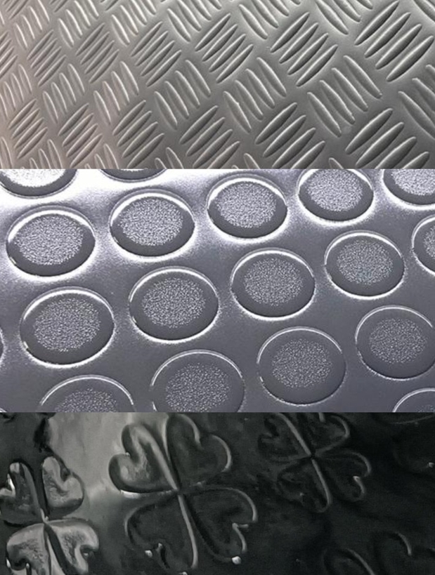 PVC coin mat diamond plate ribbed and levant surface patterns
