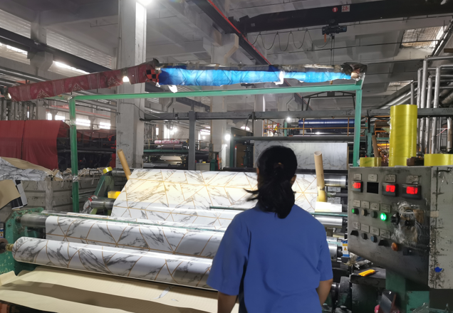 PVC flooring roll factory production process