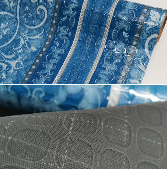 PVC flooring roll lamination and backing structure